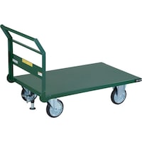 トラスコ中山 TRUSCO 鋼鉄製運搬車 ハンドル側自在車輪 1200X750 Φ200プレス車 Lストッパー付 SH1CS 1台