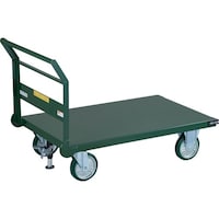 トラスコ中山 TRUSCO 鋼鉄製運搬車 1トン ハンドル側自在車輪 1200X750 Φ200ウレタン Lストッパー付 SH101CS 1台