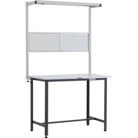 トラスコ中山 TRUSCO 軽荷重立作業台(300kg)HAE型 1200X750XH2108(全高) ツールハンガーフルセット付 ダークグレー色 HRAE1200THFSDG 1台