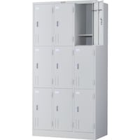トラスコ中山 TRUSCO 多人数用ロッカー9人用 900X515XH1790 シリンダ錠式 ホワイト SVW9A 1台