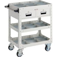 トラスコ中山 TRUSCO SR型ワゴン 600X400XH795 引出・仕切板付 W色 SRFP3W 1台