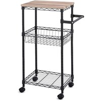 アイリスオーヤマ IRIS 518807 カラーメタルラック ワゴン ブラック CMMWG4084B 1台