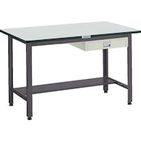 トラスコ中山 TRUSCO 中荷重作業台(500kg)AEW型 900X750XH740 薄型1段引出付 ダークグレー色 AEWR0975UDC1 1台