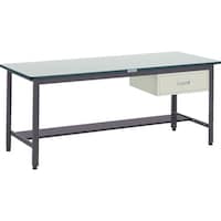トラスコ中山 TRUSCO 中荷重作業台(500kg)AEW型 1200X750XH740 1段引出付 ダークグレー色 AEWR1275F1 1台
