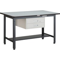 トラスコ中山 TRUSCO 中荷重作業台(500kg)AEW型 1200X750XH740 2段引出付 ダークグレー色 AEWR1275F2 1台