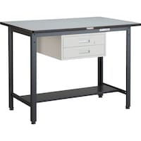 トラスコ中山 TRUSCO 中荷重立作業台(500kg)HAEW型 1200X750XH885 2段引出付 ダークグレー色 HAEWR1275F2 1台