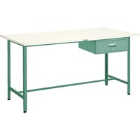 トラスコ中山 TRUSCO 軽荷重立作業台(300kg)HAE型 900X600XH900 1段引出付 グリーン色 HAE0960F1 1台