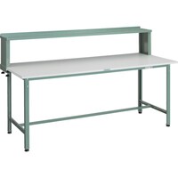 トラスコ中山 TRUSCO 軽荷重作業台(300kg)AE型 1800X750XH1044(全高) 上棚付 グリーン色 AE1800YURB 1台