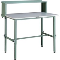 トラスコ中山 TRUSCO 軽荷重作業台高さ調節式(150kg)AEM型 1200X750XH954ー1254(全高) 上棚付 グリーン色 RAEM1200YURB 1台