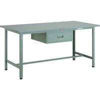 トラスコ中山 TRUSCO 軽荷重作業台(300kg)AE型 1500X750XH740 1段引出付 グリーン色 SAE1500F1 1台