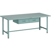 トラスコ中山 TRUSCO 軽荷重作業台(300kg)AE型 1800X900XH740 2列引出し付 グリーン色 SAE1809FL2 1台