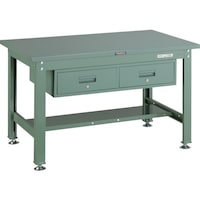 トラスコ中山 TRUSCO 中荷重作業台(1200kg)HW型 1200X750XH740 2列引出付 グリーン色 緑 SHW1200FL2 1台