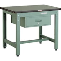 トラスコ中山 TRUSCO 中荷重作業台(800kg)GW型 900X600XH740 1段引出付 グリーン色 GWR0960F1 1台