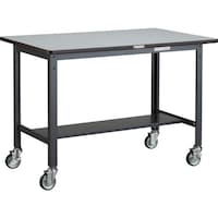トラスコ中山 TRUSCO 中荷重作業台(250kg)AEW型 1200X750XH846 φ100ウレタンキャスター付 ダークグレー色 AEWP1275CU100 1台