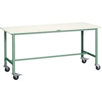 トラスコ中山 TRUSCO 軽荷重作業台(150kg)AE型 1800X750XH846 φ100キャスター付 グリーン色 AE1800C100 1台