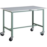 トラスコ中山 TRUSCO 軽荷重作業台(150kg)AE型 1200X750XH845 φ100キャスター付 グリーン色 RAE1200C100 1台