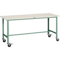 トラスコ中山 TRUSCO 軽荷重作業台(150kg)AE型 1800X750XH845 φ100キャスター付 グリーン色 RAE1800C100 1台