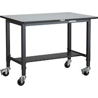 トラスコ中山 TRUSCO 軽荷重作業台高さ調節式(100kg)AWM型 1200X750XH806ー1016 φ100キャスター付 ダークグレー色 AWMP1275C100 1台