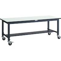 トラスコ中山 TRUSCO 軽荷重作業台高さ調節式(100kg)AWM型 1800X900XH806ー1016 φ100キャスター付 ダークグレー色 AWMP1890C100 1台