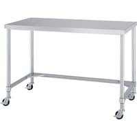 シンコー シンコー ステンレス(SUS430)作業台三方枠キャスター付 φ100ウレタン車 ステンレス金具 600×600×800 WTC6060800SU100 1台
