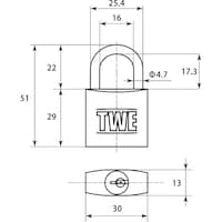 和気産業 WAKI ステン吊南京錠 同番 30MM IB0980 IB0980 1個