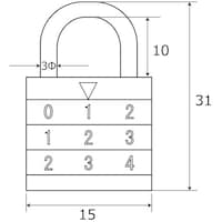 和気産業 WAKI 丸文字合せ錠 BH203 28MM BH203 1個