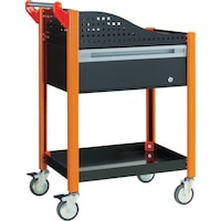 トラスコ中山 TRUSCO カスタムワゴン 深型1段引出・浅棚板付 ブラック TAC648ADRBK 1台