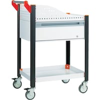 トラスコ中山 TRUSCO カスタムワゴン 深型1段引出・浅棚板付 ホワイト TAC648ADRW 1台