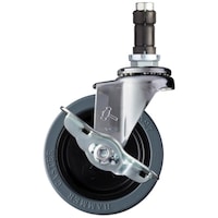 ハンマーキャスター ハンマー パイプ差込 SP付 ゴム車100mm