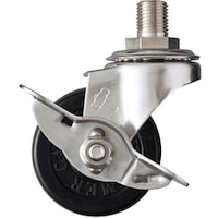 ハンマーキャスター ハンマー SUS ねじ込み SP付 M12(JIS) ゴム車50mm