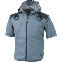 ジーベック XEBEC 空調服遮熱ハーネス半袖ブルゾン(フード付き)XE98105434L ブルーグレー