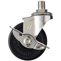 ハンマーキャスター ハンマー SUS ねじ込み SP付 M12(JIS) ゴム車65mm