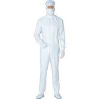 ミドリ安全 ミドリ安全 クリーンウェア 超静電クリーンスーツ C1011W ホワイト S C1011WS 1着