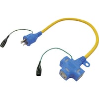 正和電工 正和電工 抜け止め機能アース付ポッキンプラグショートタップ 0.5m