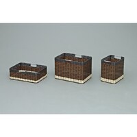 アイリスオーヤマ IRIS 527671 ウッディバスケット小型 ブラウン IMK27BR 1個