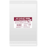 シモジマ スワン OPP袋 ピュアパック クリアヘッダー付 HC 19.527 (B5用) 100枚入り 006798467 1袋(100枚)