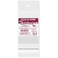 シモジマ スワン OPP袋 ピュアパック クリアヘッダー付 HC 58 (B9用) 100枚入り 006798453 1袋(100枚)