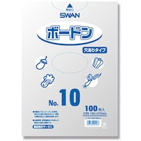シモジマ スワン スワン ボードンパック プラマーク入り #25 No.10 穴あり 100枚入り 006763210 1袋(100枚)