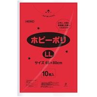 シモジマ HEIKO カラーポリ袋 ホビーポリ LL 赤 10枚入り