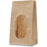 シモジマ HEIKO 窓付き角底袋 No.4 未晒無地 50枚入り 004080401 1袋(50枚)