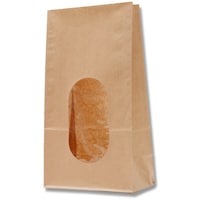 シモジマ HEIKO 窓付き角底袋 No.6 未晒無地 50枚入り 004080601 1袋(50枚)