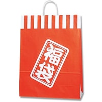 シモジマ HEIKO 手提げ紙袋 25チャームバッグ 紅白 カスタム判 50枚入り 003280320 1袋(50枚)
