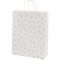 シモジマ HEIKO 手提げ紙袋 25チャームバッグ 2才 ニューリボン 金 50枚入り 003228100 1袋(50枚)