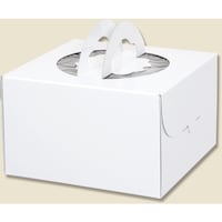 シモジマ HEIKO 手提げケーキ箱 デコホワイト ホワイト 5寸 10枚入