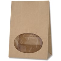 シモジマ HEIKO 窓付き角底袋 S1F エンボス未晒無地 50枚入り 004081125 1袋(50枚)