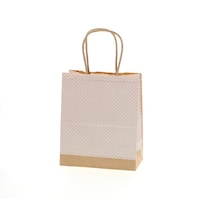 シモジマ HEIKO 手提げ紙袋 25チャームバッグ 2112 ピンドット WH 50枚入り