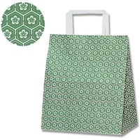 シモジマ HEIKO 手提げ紙袋 25チャームバッグ 平手 S2 梅小紋 緑 50枚入り