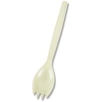 シモジマ HEIKO プラスチックフォークスプーン アイボリー 16cm 単袋 100本入り