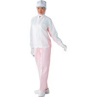 東洋リントフリー TriApex クリーンスーツ女子上衣 JA251B ホワイト/ピンク M JA251B14M 1枚
