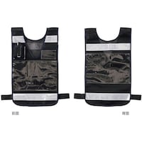 日本緑十字社 緑十字 差し込み式メッシュ安全ベスト 黒 MPZ100BK 600×360mm 反射材付 両面表示